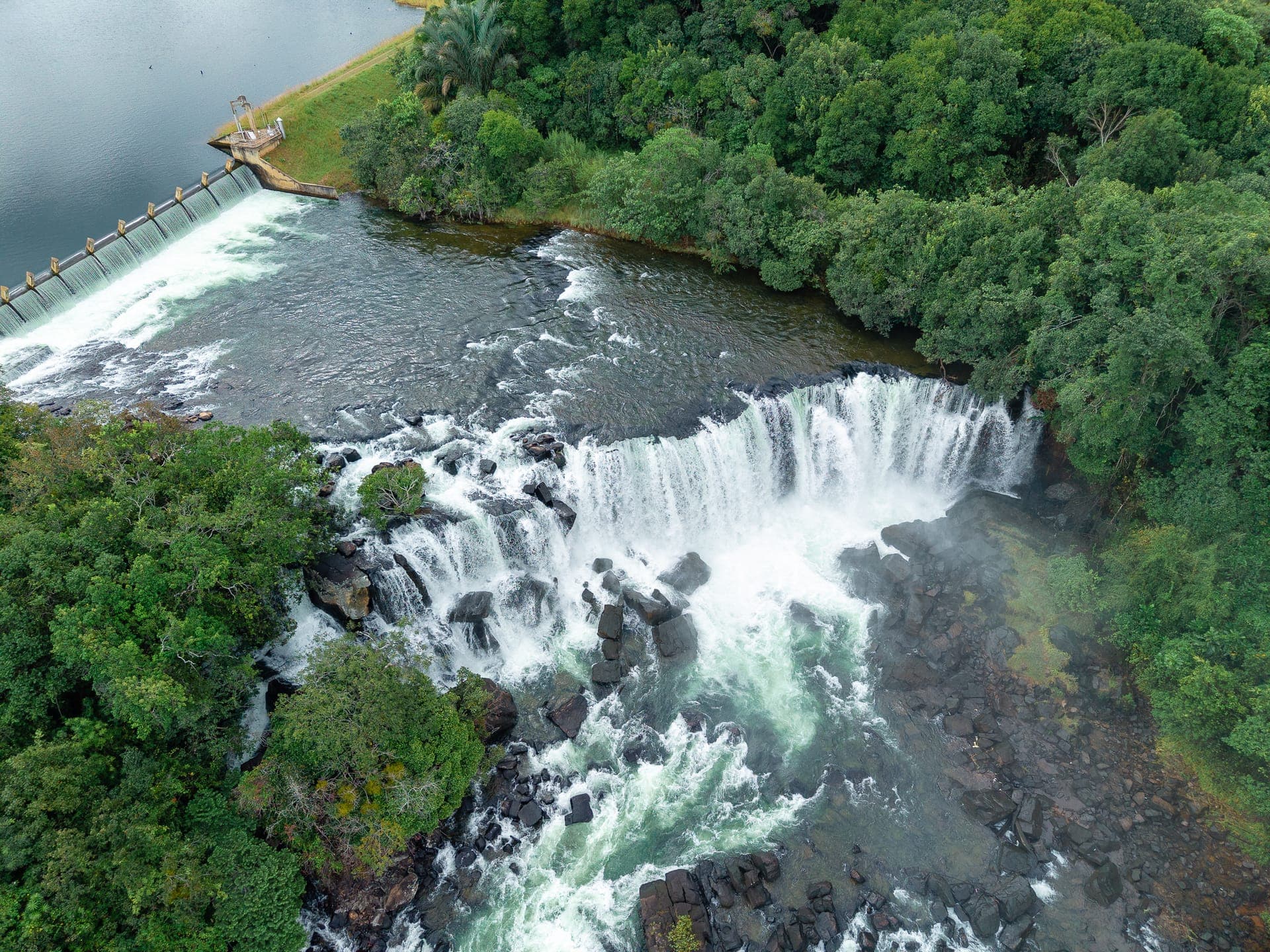 Kosha Lodges — Aerial view of Chishimba Falls near Kasama