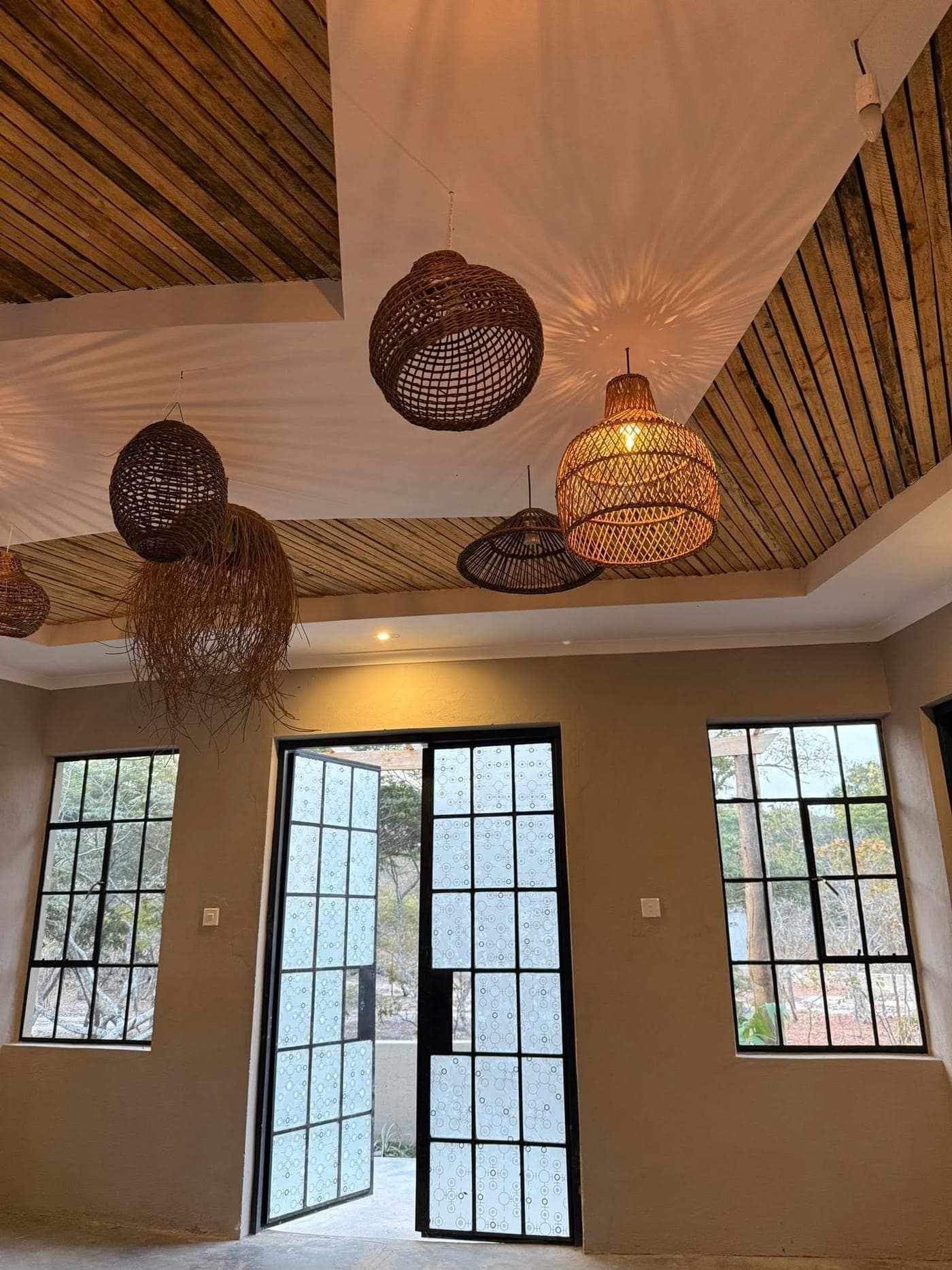Kosha Lodges — Warm lighting details inside the chalet